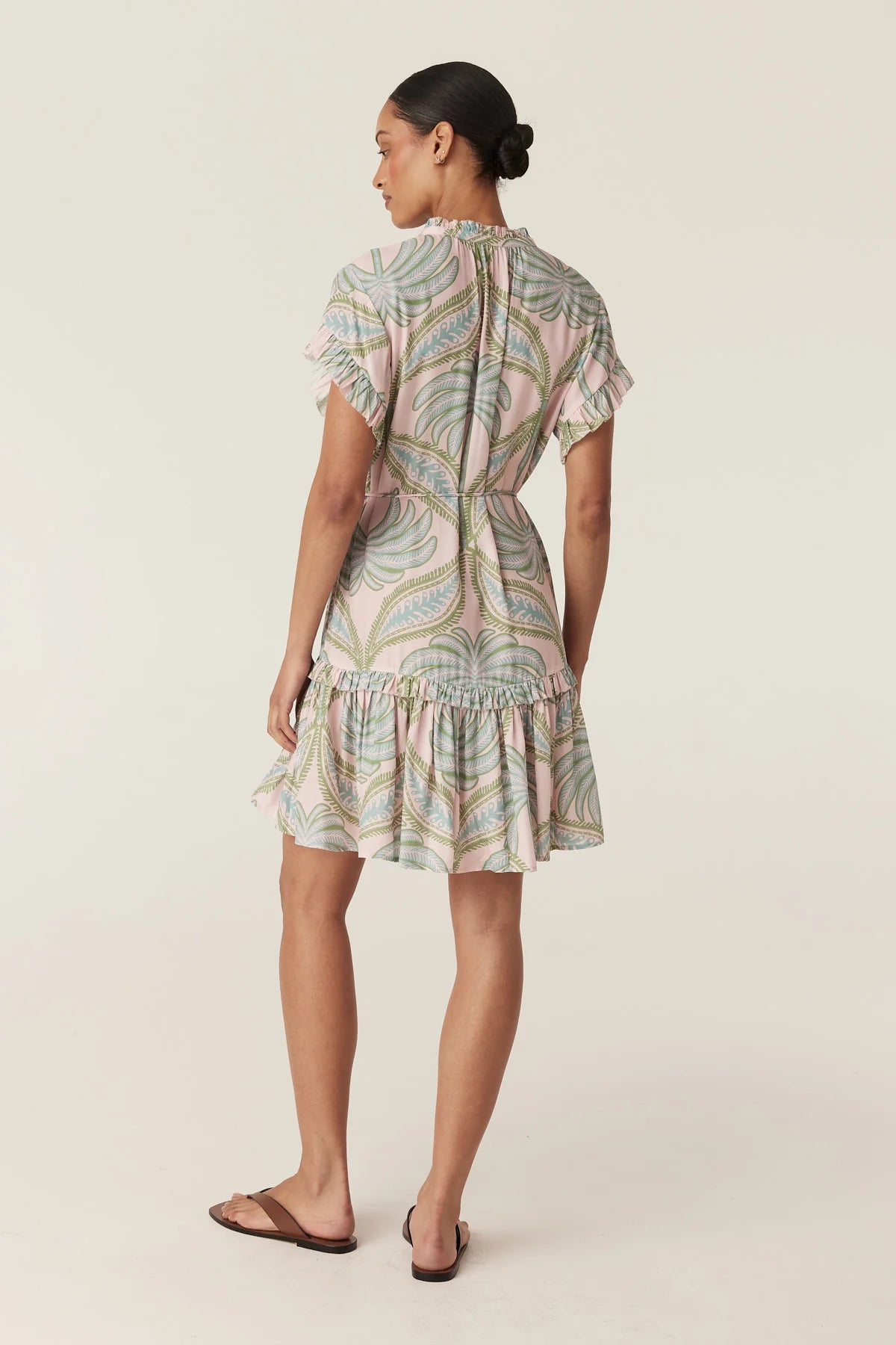 HAVANA FRILL DRESS in Pastel Palm from Cable Melbourne