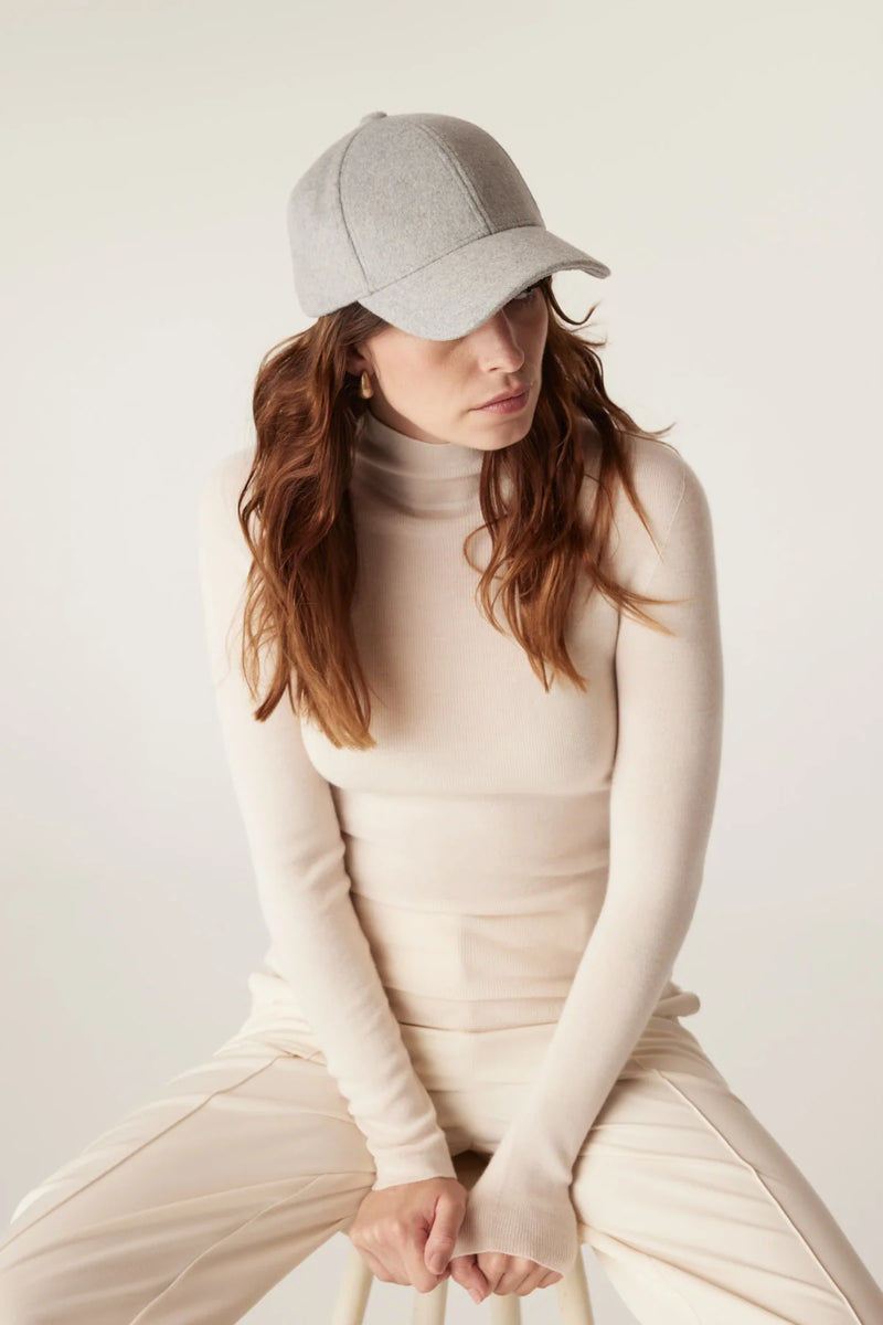 WOOL CASHMERE CAP | Grey Marle