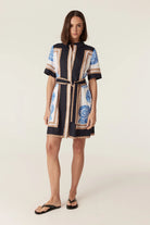 CALETTA LINEN DRESS in Blue Shell Print by Cable Melbourne