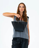 CARNEGIE TOTE in Black Weave by Elms and King