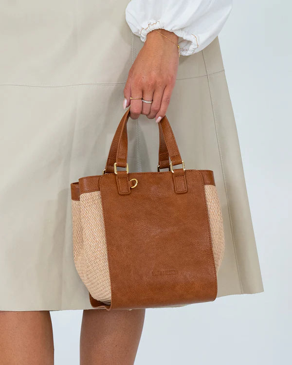 CARNEGIE TOTE in Tan Weave by Elms and King