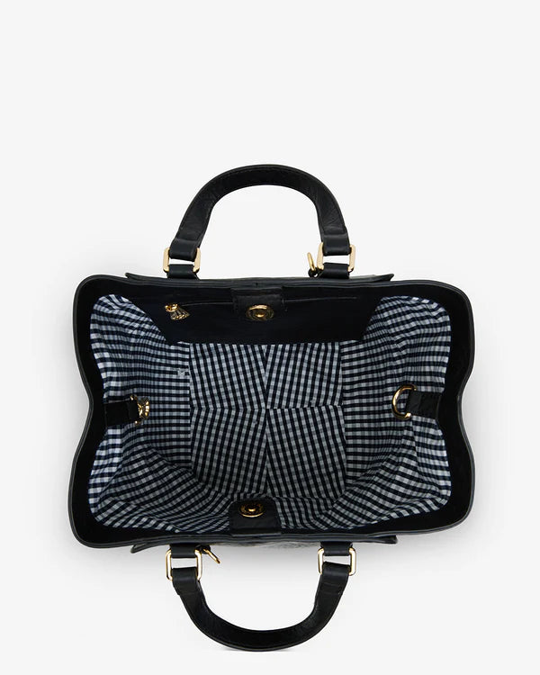 CARNEGIE TOTE in Black Weave by Elms and King