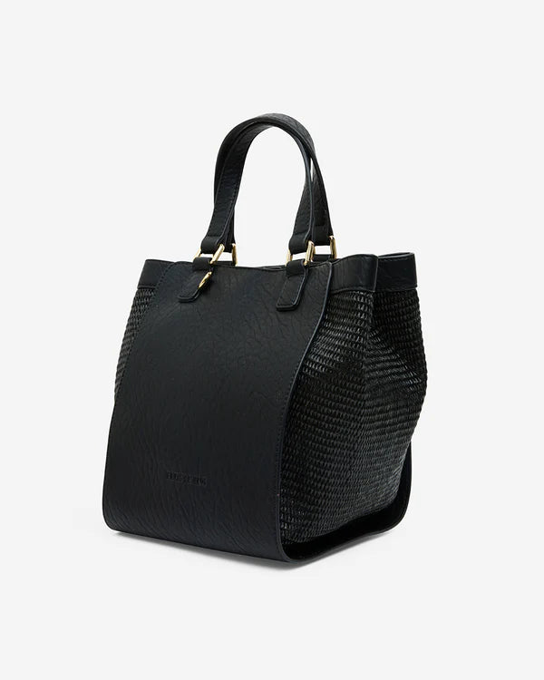 CARNEGIE TOTE in Black Weave by Elms and King