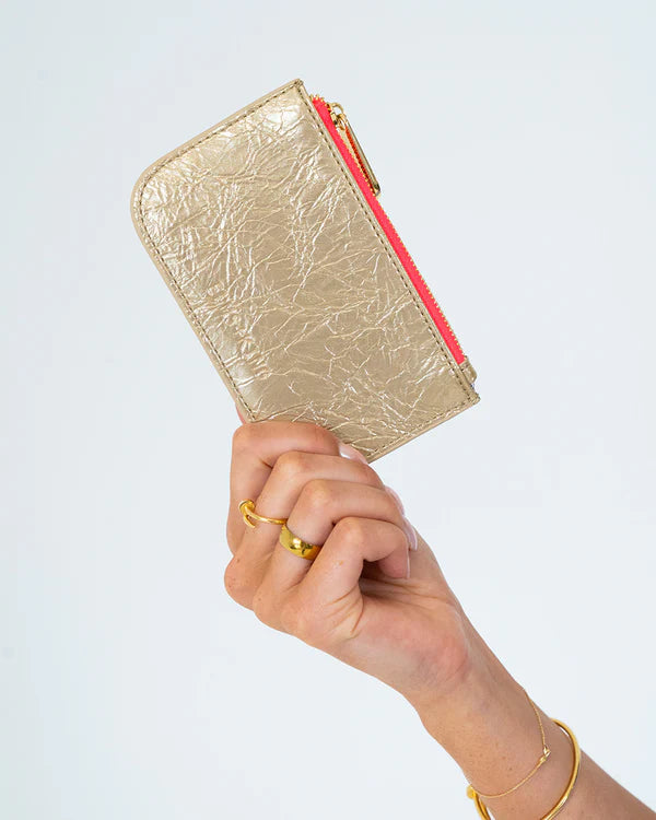 CENTRO WALLET in Light Gold Crinkle by Elms and King