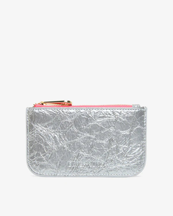 NEW YORK COIN PURSE in Silver Crinkle by Elms and King