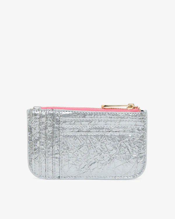NEW YORK COIN PURSE in Silver Crinkle by Elms and King