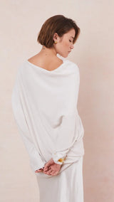 NATALIE ASYMMETRIC SWEATER | Ivory