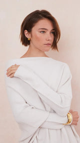 NATALIE ASYMMETRIC SWEATER | Ivory