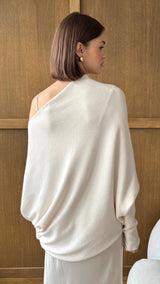 NATALIE ASYMMETRIC SWEATER | Ivory