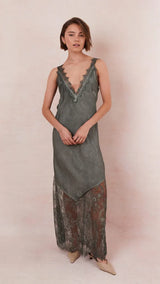 SOLANGE SLIP DRESS | Khaki