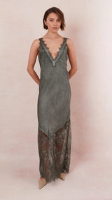 SOLANGE SLIP DRESS | Khaki
