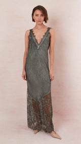 SOLANGE SLIP DRESS | Khaki