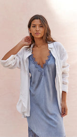 SOLANGE SLIP DRESS | Washed Blue