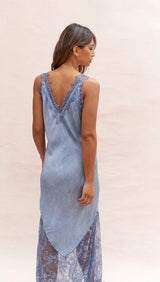 SOLANGE SLIP DRESS | Washed Blue
