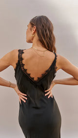 SOLANGE SLIP DRESS | Black