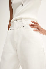 Chelsea Barrel Leg Jean in White by Elka Collective