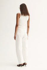 Chelsea Barrel Leg Jean in White by Elka Collective