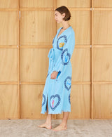 Cie Cie and Co Azure Long Robe in Sardine + Coral Print
