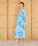 Cie Cie and Co Azure Long Robe in Sardine + Coral Print