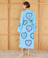 Cie Cie and Co Azure Long Robe in Sardine + Coral Print