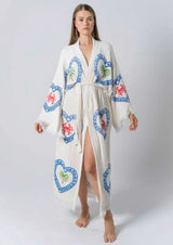Cie Cie and Co Natural Long Robe in Palm + Crab Print