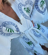 Cie Cie and Co Natural Midi Robe in Palm Tree