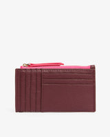 COMPACT WALLET in Burgundy Pebble by ARLINGTON MILNE