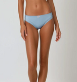 COTTON BIKINI UNDERWEAR in Picot Edge Dusty Blue by teysha