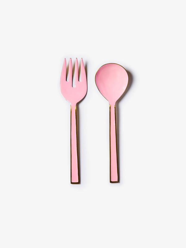 ENAMEL SALAD SERVERS | Rose