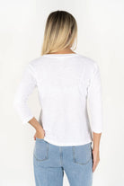 STELLA V NECK TEE in White by Humidity Lifestyle