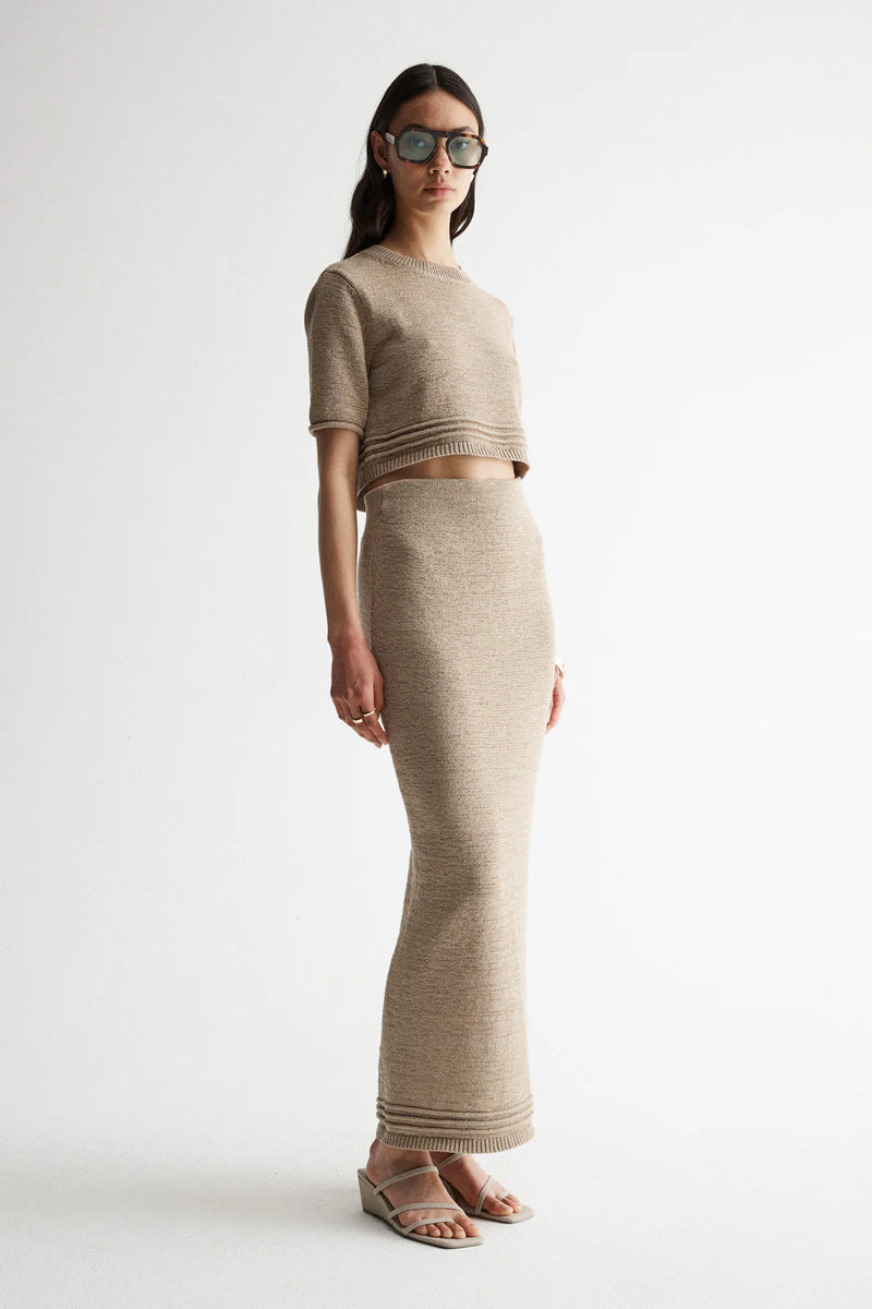 ARNU KNIT SKIRT | Taupe