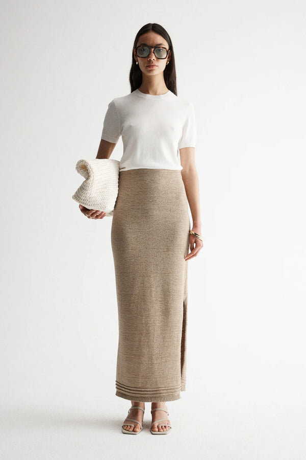 ARNU KNIT SKIRT | Taupe