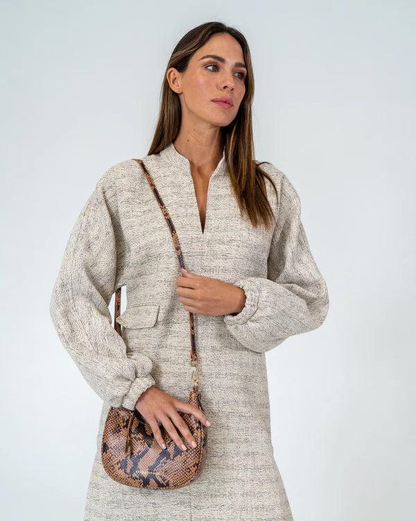ESTELLA BAG in Caramel Python by ARLINGTON MILNE