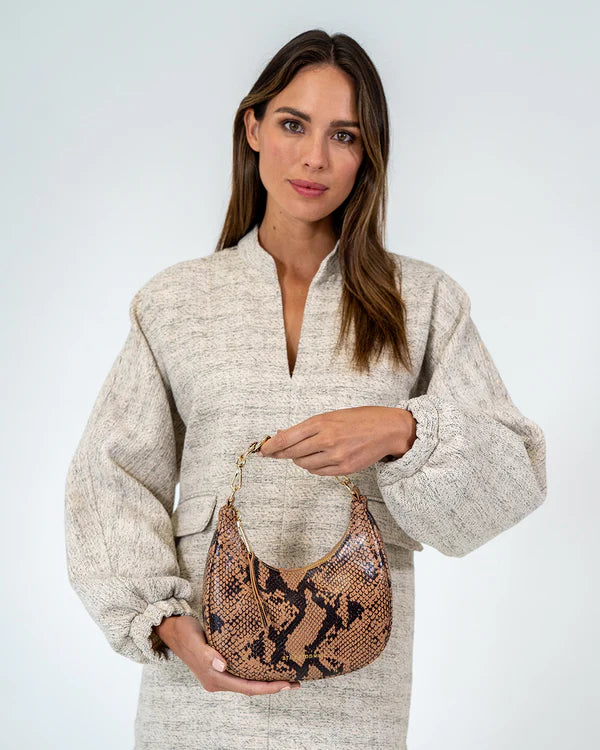 ESTELLA BAG in Caramel Python by ARLINGTON MILNE