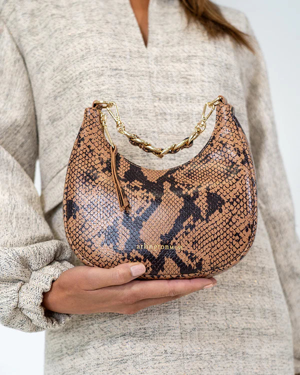 ESTELLA BAG in Caramel Python by ARLINGTON MILNE