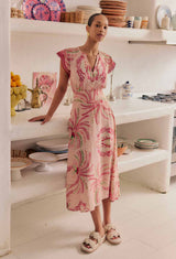 ESTRELLA LINEN VISCOSE YOKE SKIRT | Palmarosa