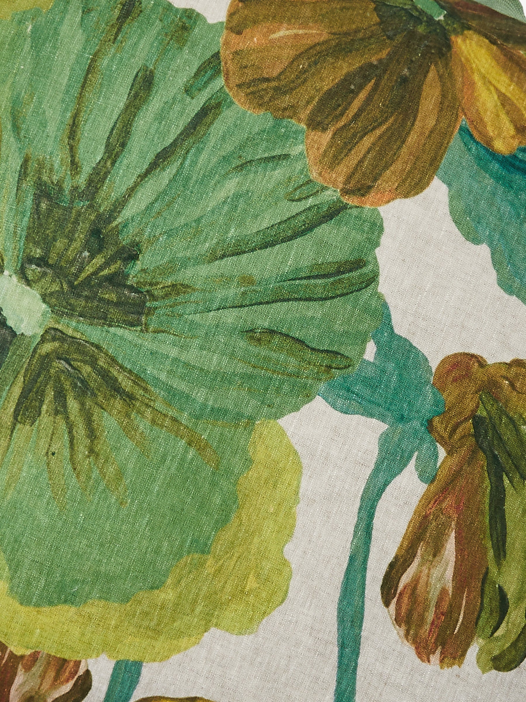 WILD PANSY VERDE LINEN CUSHION | 60cm - Darling & Domain