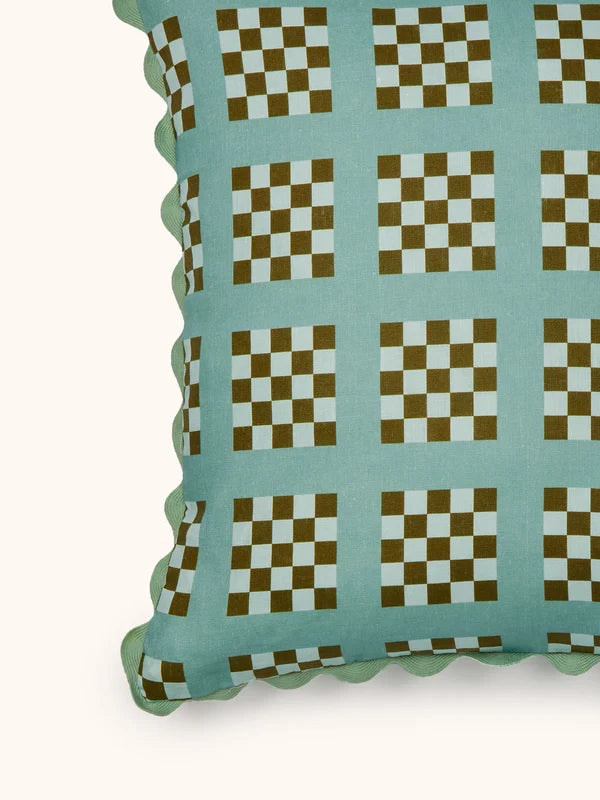 LATTICE BLUE CUSHION in 60cm from Bonnie and Neil