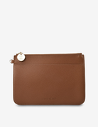 FLAT POUCH in Tan Saffiano by Elms + King
