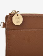FLAT POUCH in Tan Saffiano by Elms + King