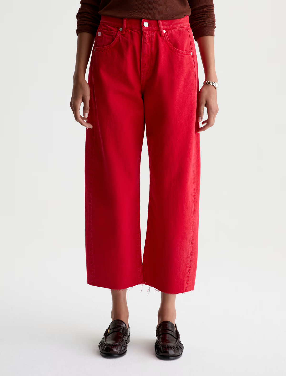 HATTIE CROP JEAN in Recording Red by AG Jeans