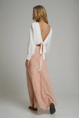 ASHBOURNE SKIRT in Hampstead Floral Ivory + Tangerine, by Lilya