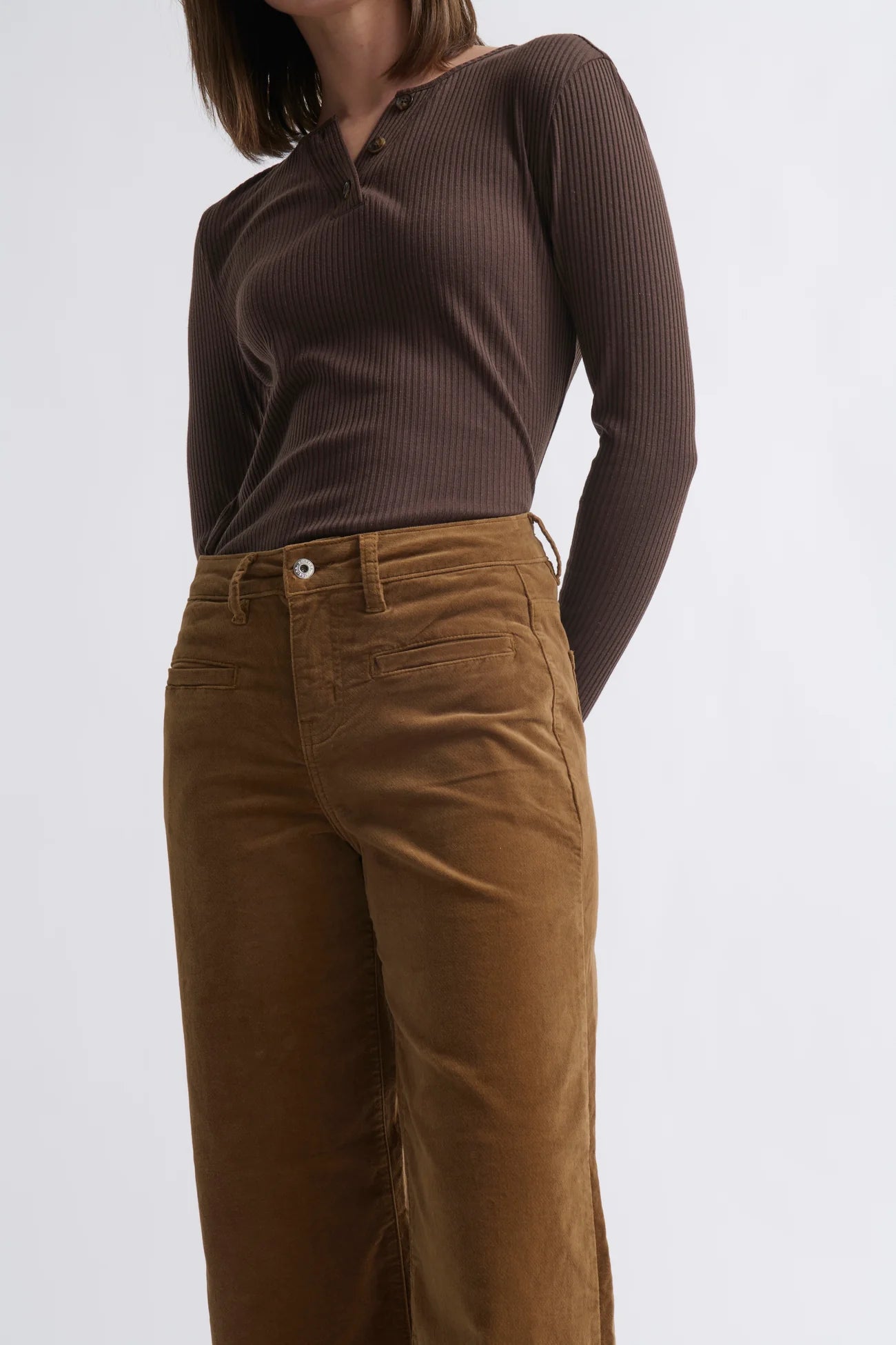 FREYA VELVET JEAN in Toffee Velvet by Kireina