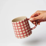 LARDER CHECK MUG in Pink by Jones & Co