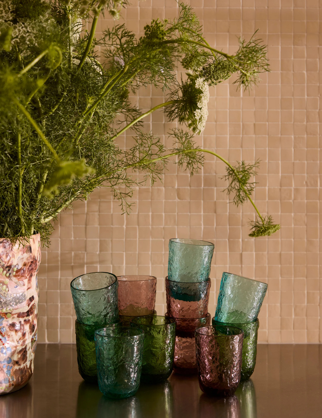 GEM TUMBLERS SET OF 4 in Green by Bonnie and Neil