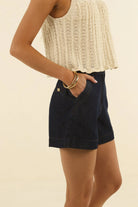 IVY DENIM SHORT in Dark Blue by Humidity Lifestyle