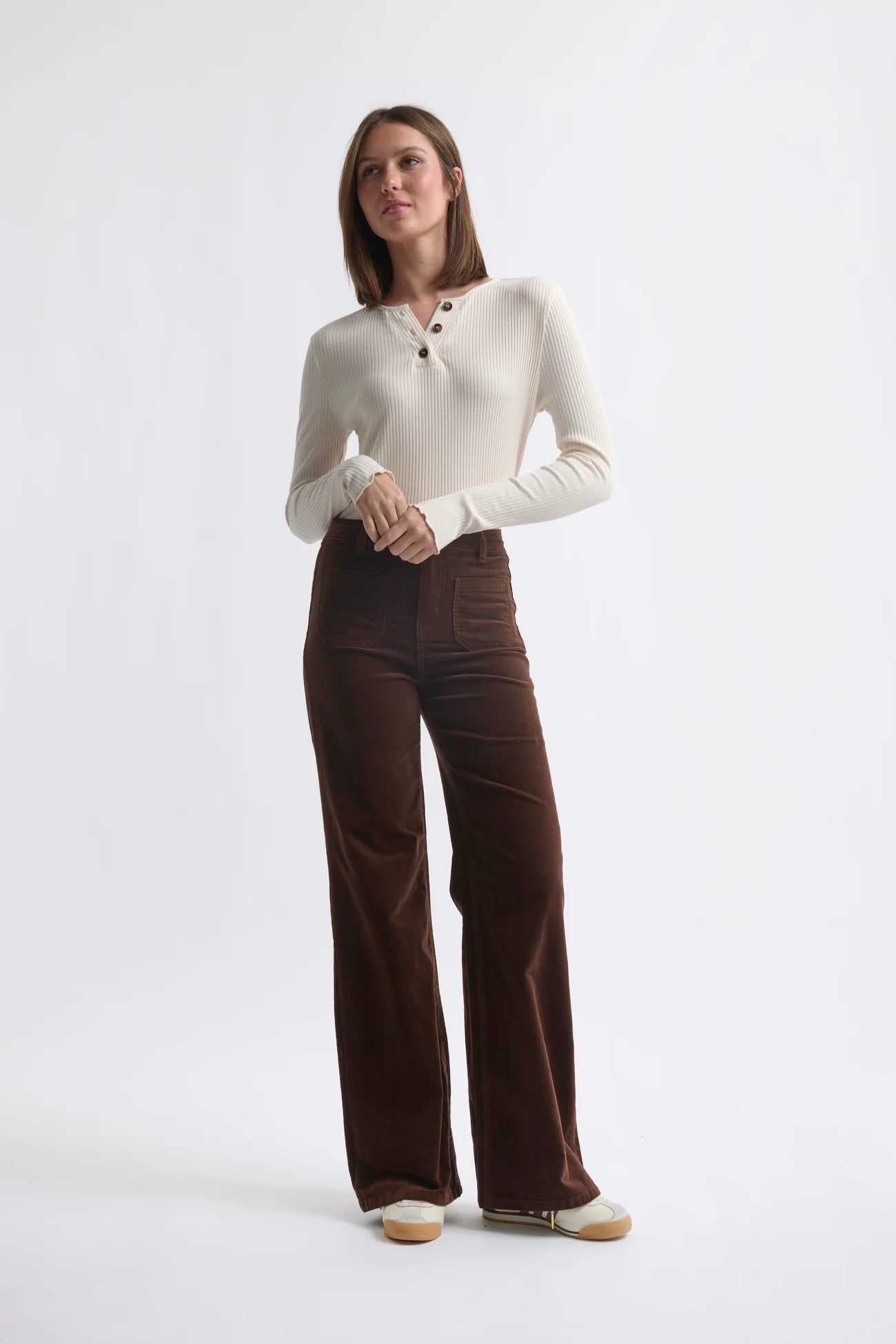 HARPER VELVET JEAN in Chocolate by Kireina