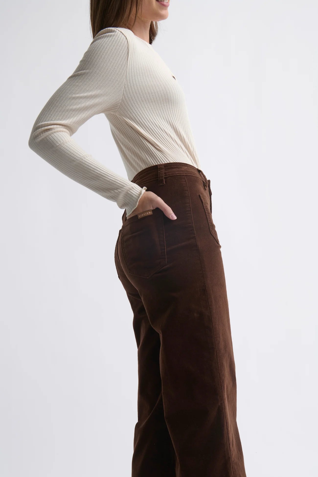 HARPER VELVET JEAN in Chocolate by Kireina