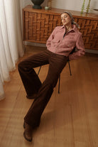 HARPER VELVET JEAN in Chocolate by Kireina