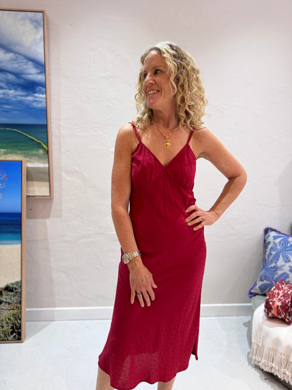 PENTACLE SLIP DRESS | Darlington Floral Cherry Red